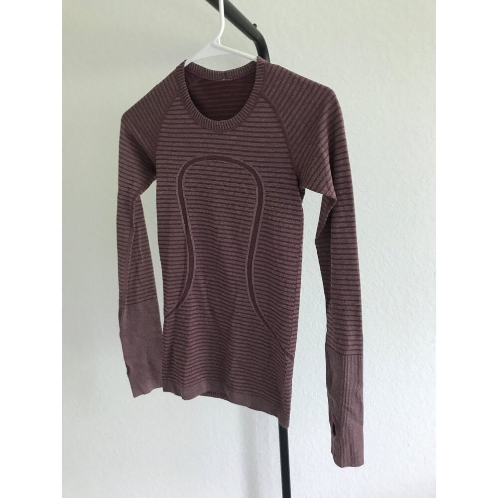 Lulu Lemon Swiftly Tech Long-Sleeve Shirt 2.0 | Hip Length | Size 2 | Red, Maroo